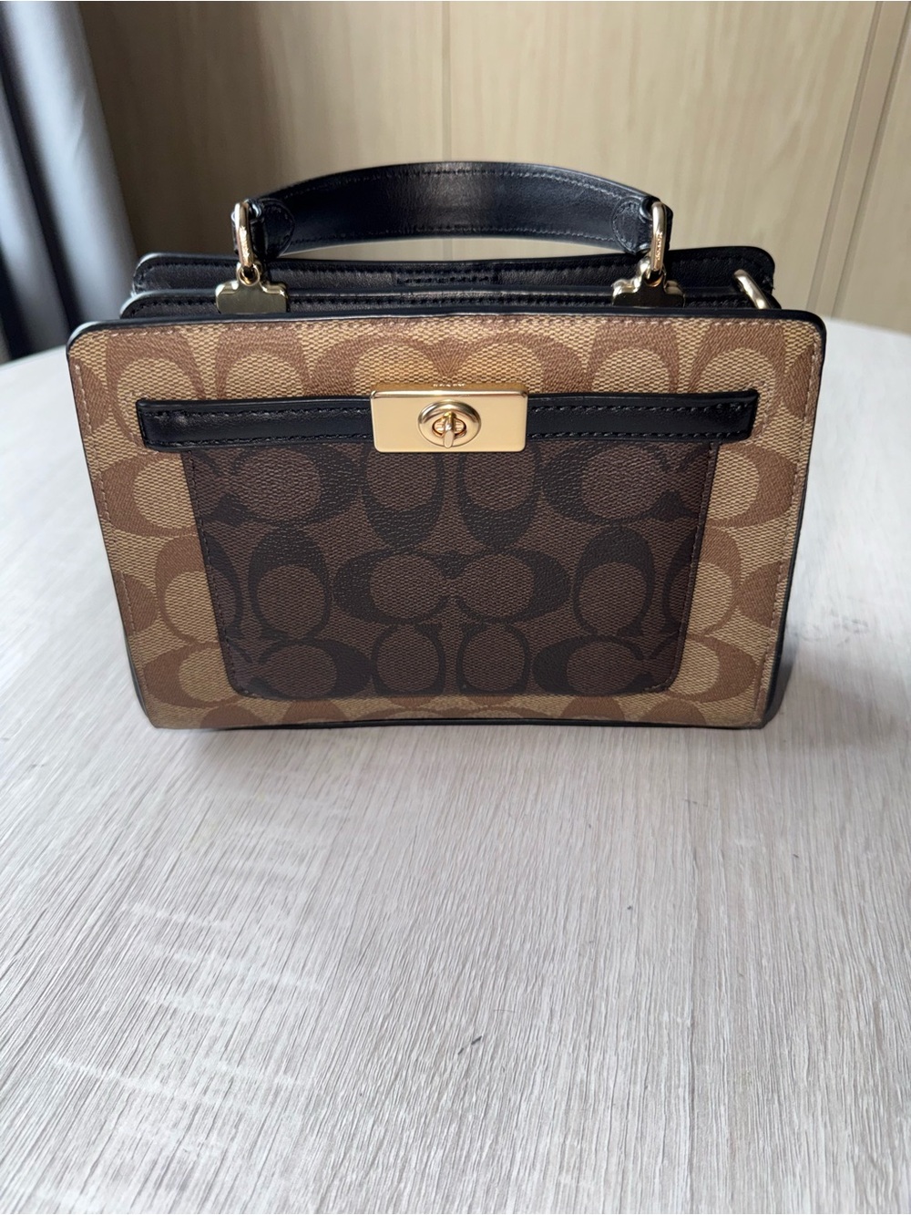 Coach Mini Lane Top Handle In Colorblock Signature Canvas